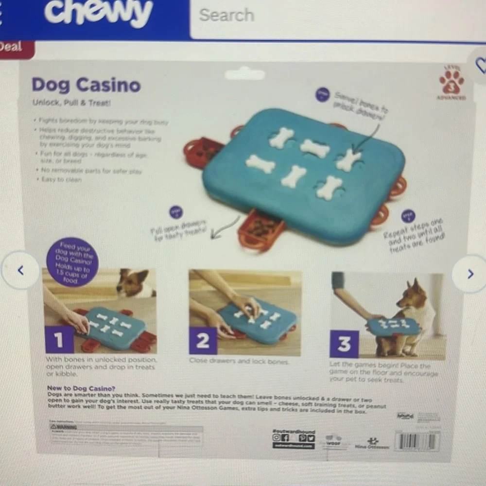 Outward Hound Nina Ottoson Casino Puzzle Game Dog Toy NWOT